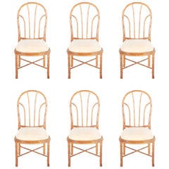 Bamboo Style Dining Chairs, Set of Six