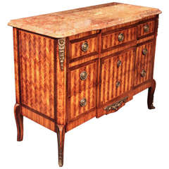 French Inlaid Transitional Commode