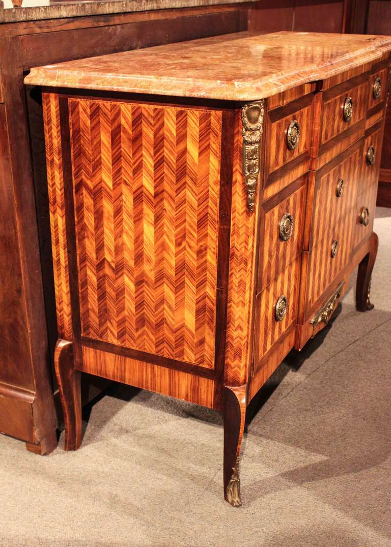 20th Century French Inlaid Transitional Commode