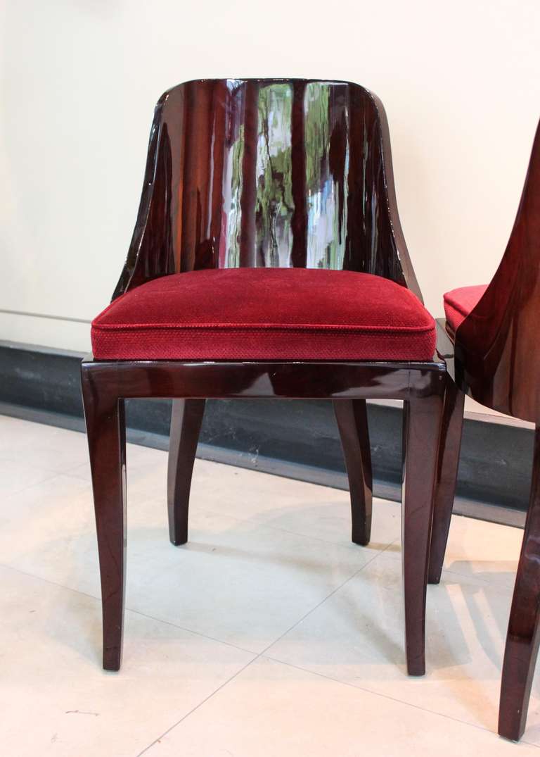 Set of Six Lacquered Rosewood Chairs 1