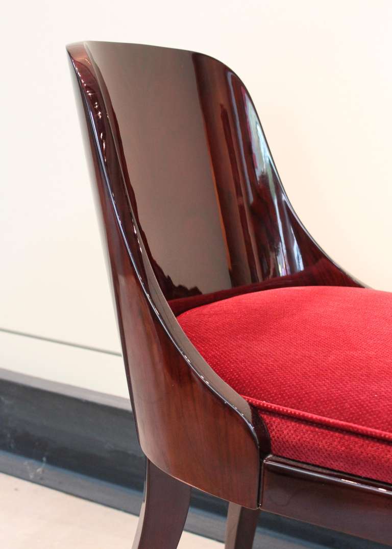 Set of Six Lacquered Rosewood Chairs 3