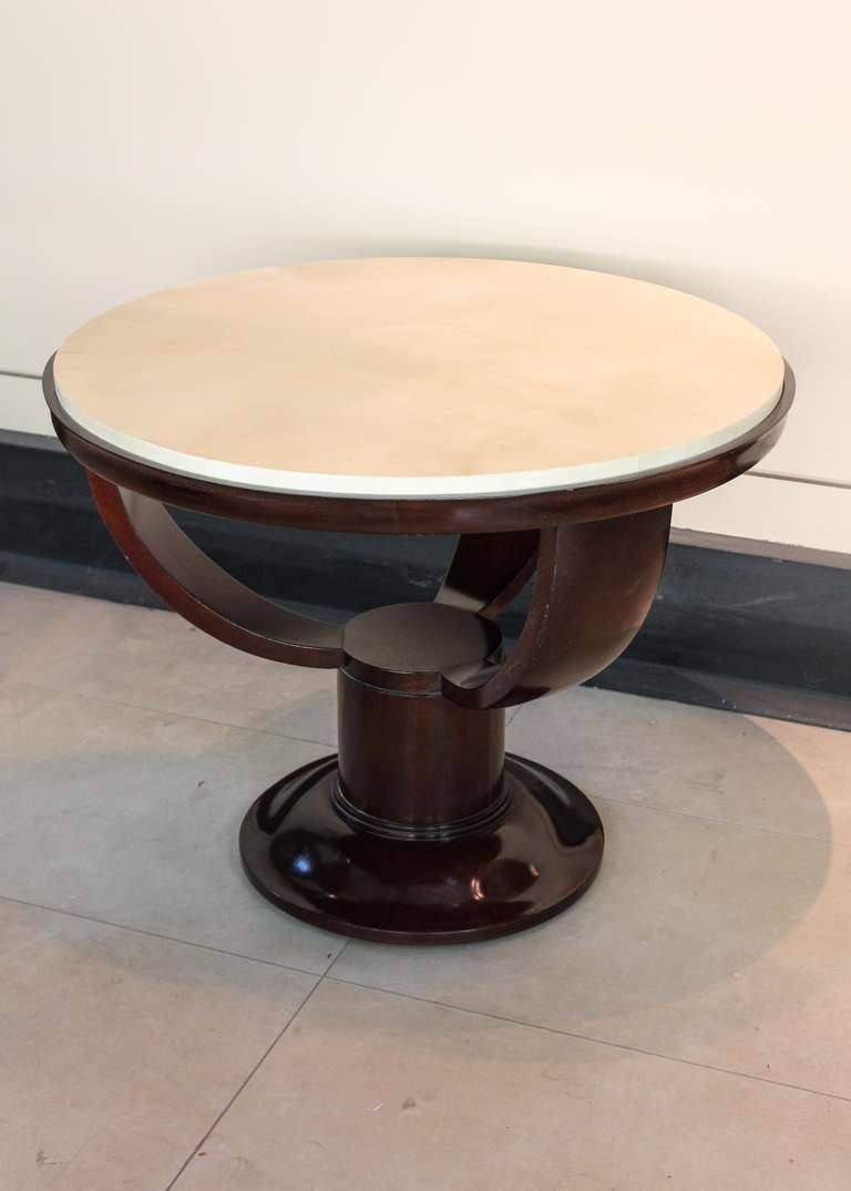 French Art Deco Table with Lambskin Top