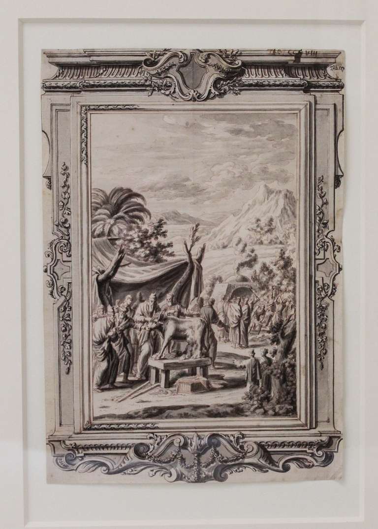 18th Century and Earlier Original Drawings and First Impression Engravings by Fussli & Preissler For Sale
