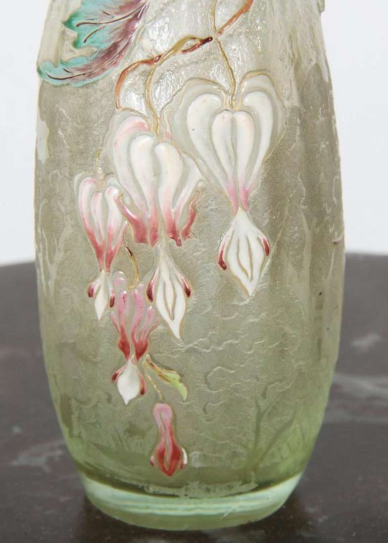 A beautiful opaque green vase signed Gallé with 