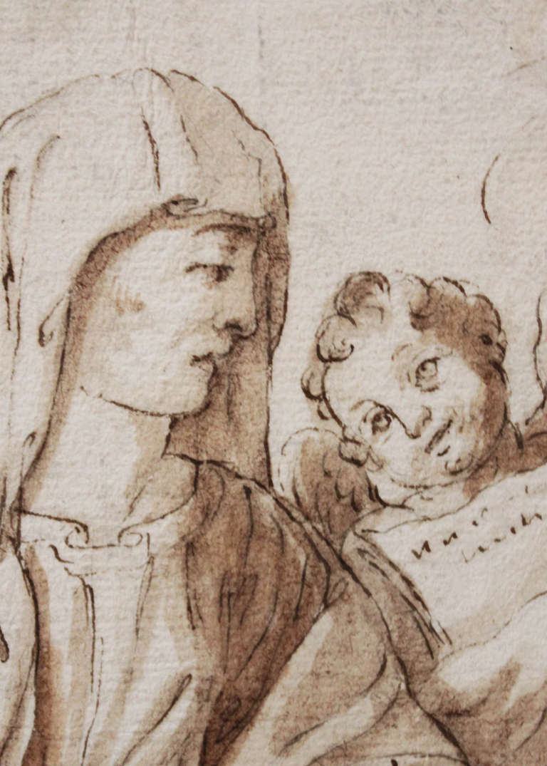 Italian 17th Century Drawing by Unknown Artist For Sale