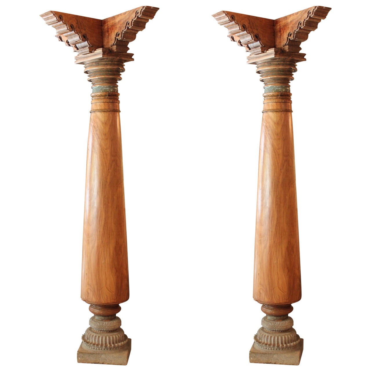 Pair of Indian Temple Columns For Sale