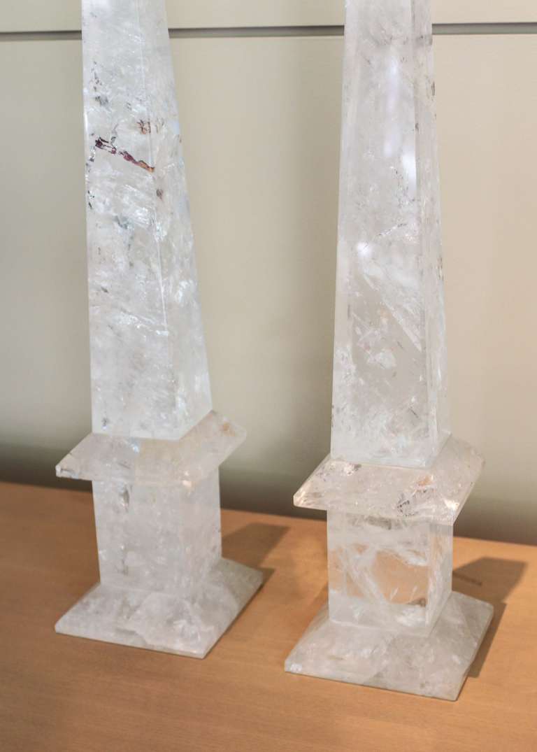 20th Century Brazilian Rock Crystal Obelisks 1