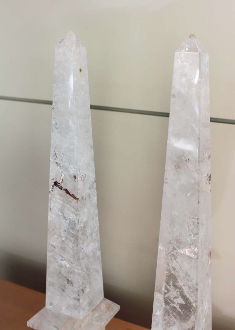 20th Century Brazilian Rock Crystal Obelisks In Excellent Condition In Vancouver, BC