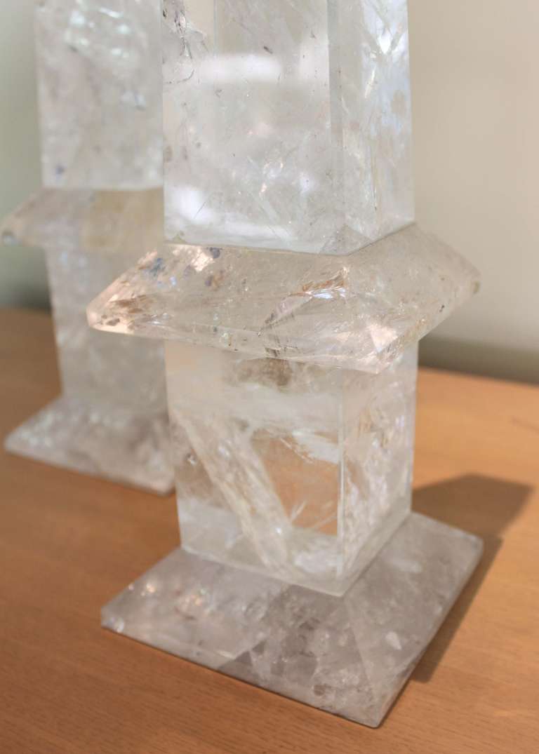 20th Century Brazilian Rock Crystal Obelisks 4