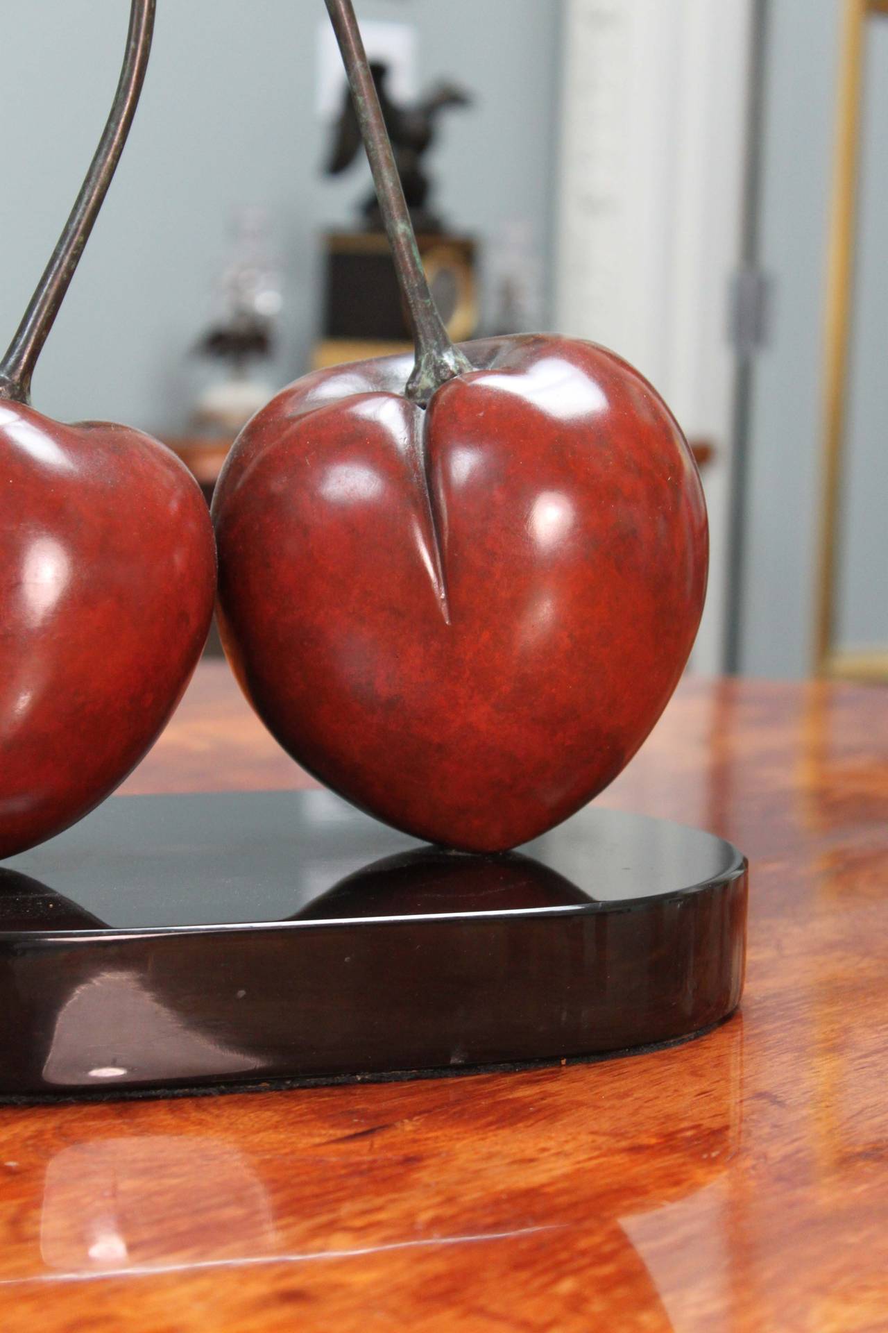 Modern Bronze Double Cherry, Signed Popliteo