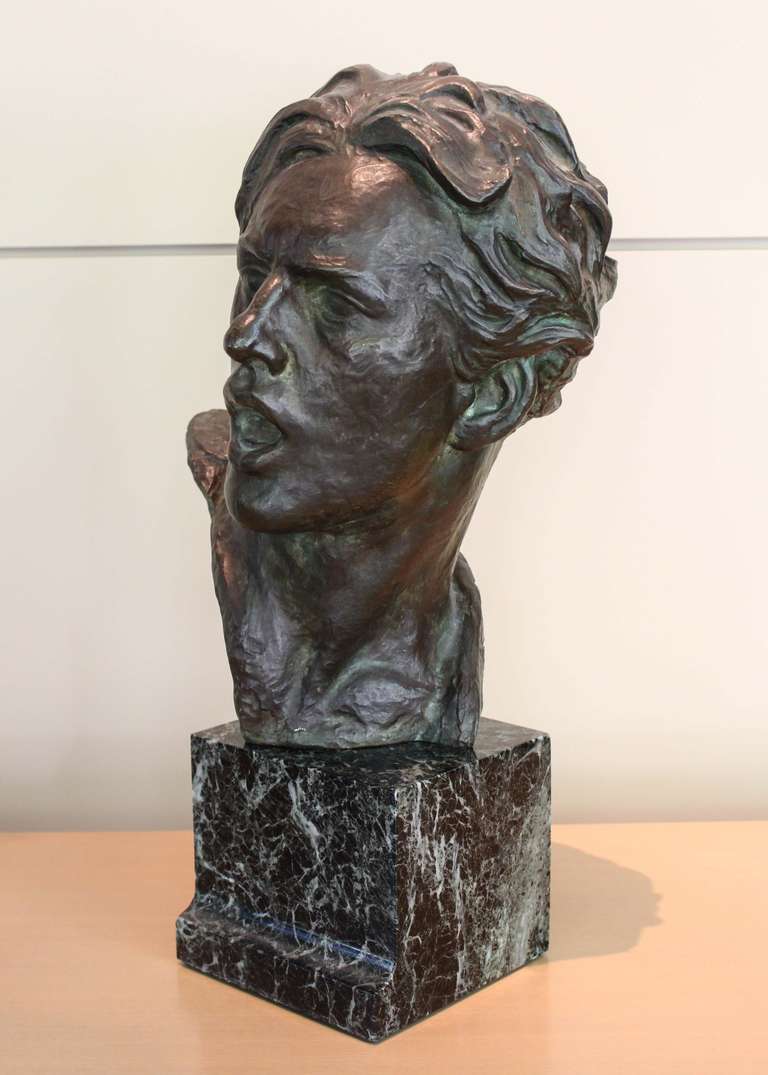Mid-20th Century Male Bust by Alexander Kéléty