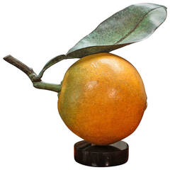 Vintage Bronze Navel Orange, Signed Popliteo