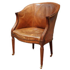 Antique Carved Sheraton Desk Chair, 18th Century