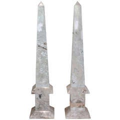 20th Century Brazilian Rock Crystal Obelisks