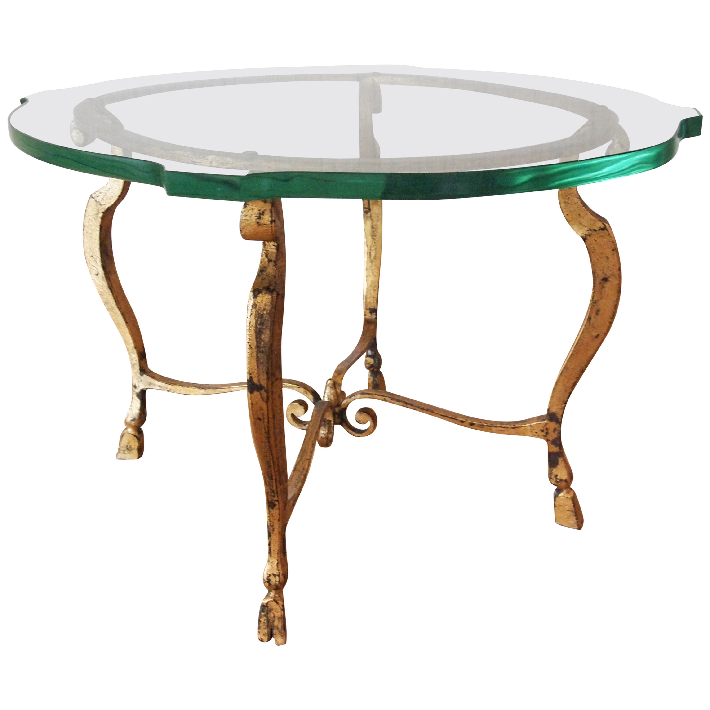 Gilt Side Table Attributed to Maison Ramsay For Sale