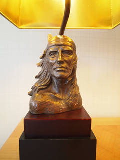 Pair of Bronze Figural Lamps by Bernard Kim