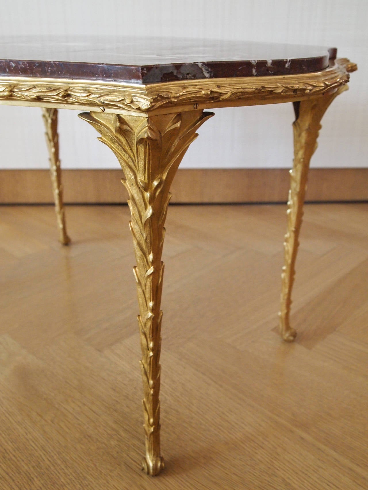 French Maison Baguès Gilt Bronze Side Table