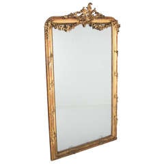 Antique Large French Giltwood Mirror