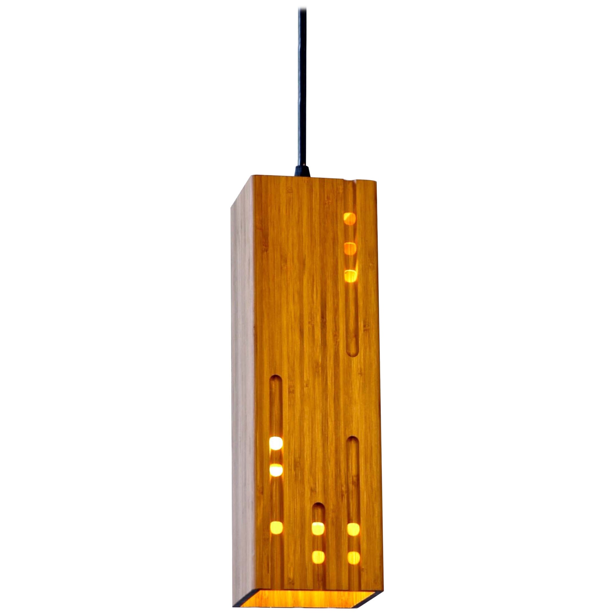 "Calvino" Bamboo Pendant Light, Caramel