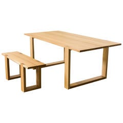 "Thru" Oak Dining Table and Bench 2