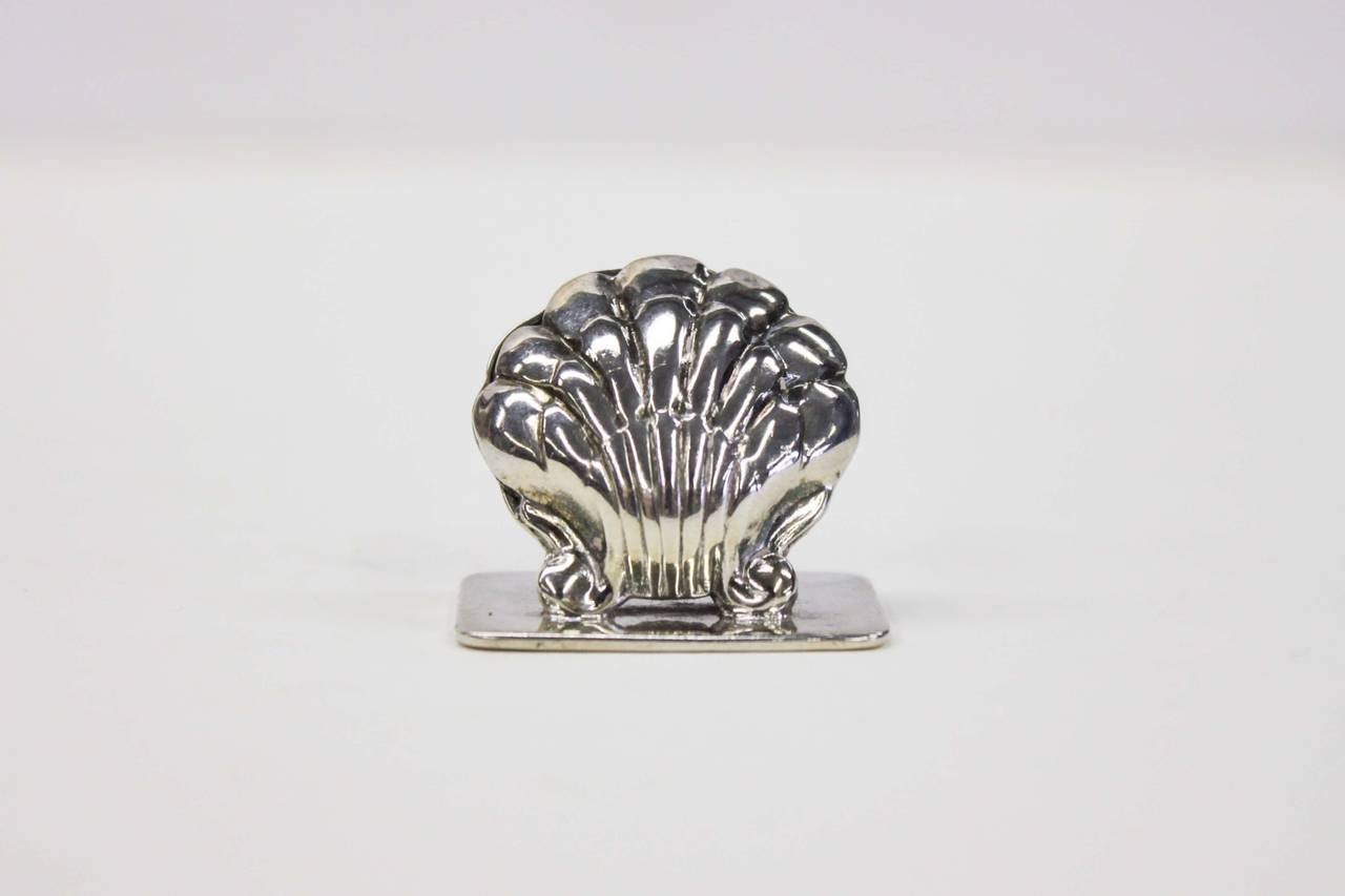 Silver "Shell" Place Card Holders by Carl Poul Petersen, Set of 18