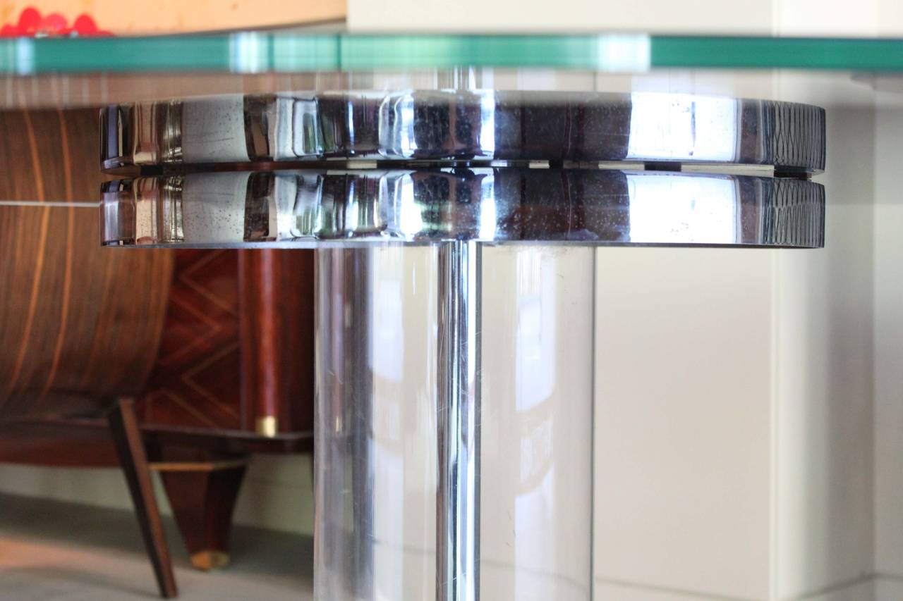 Lucite Pedestal Table Attributed to Romeo Rega In Good Condition In Vancouver, BC