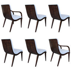 Jean Pascaud Dining Chairs, Set of Six