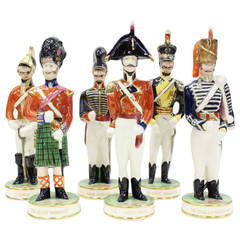 Vintage Clarice Cliff English Regimental Soldiers, Set of Six