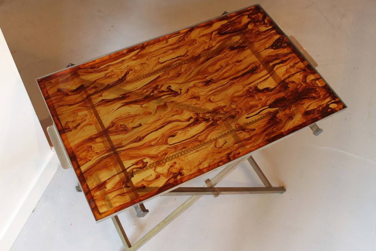 Mid Century Butler Tray and Stand, Pair