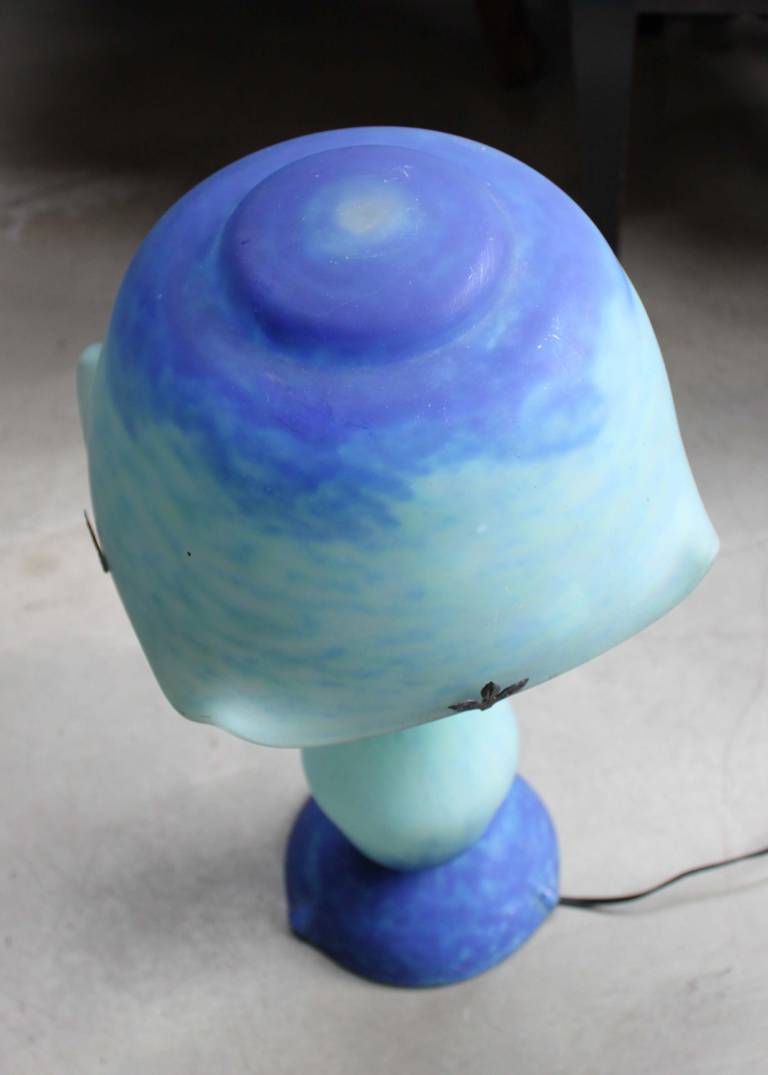 Glass Table Lamp, Signed Daum For Sale 1