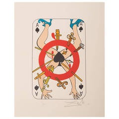 Vintage "Ace of Spades" Lithograph Edition 14/150, Salvador Dali