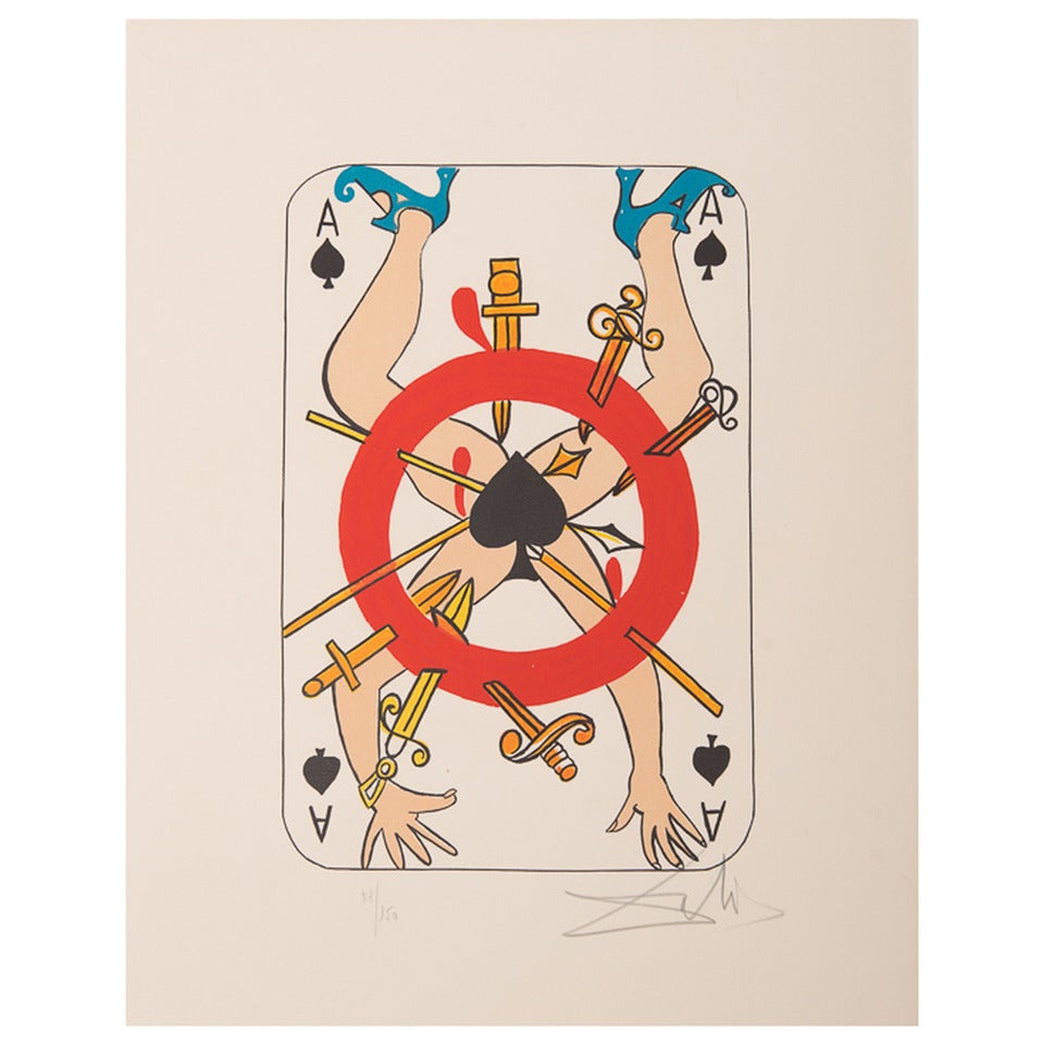 "Ace of Spades" Lithograph Edition 14/150, Salvador Dali