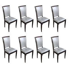 Set of Eight Dining Chairs in the Manner of Leleu