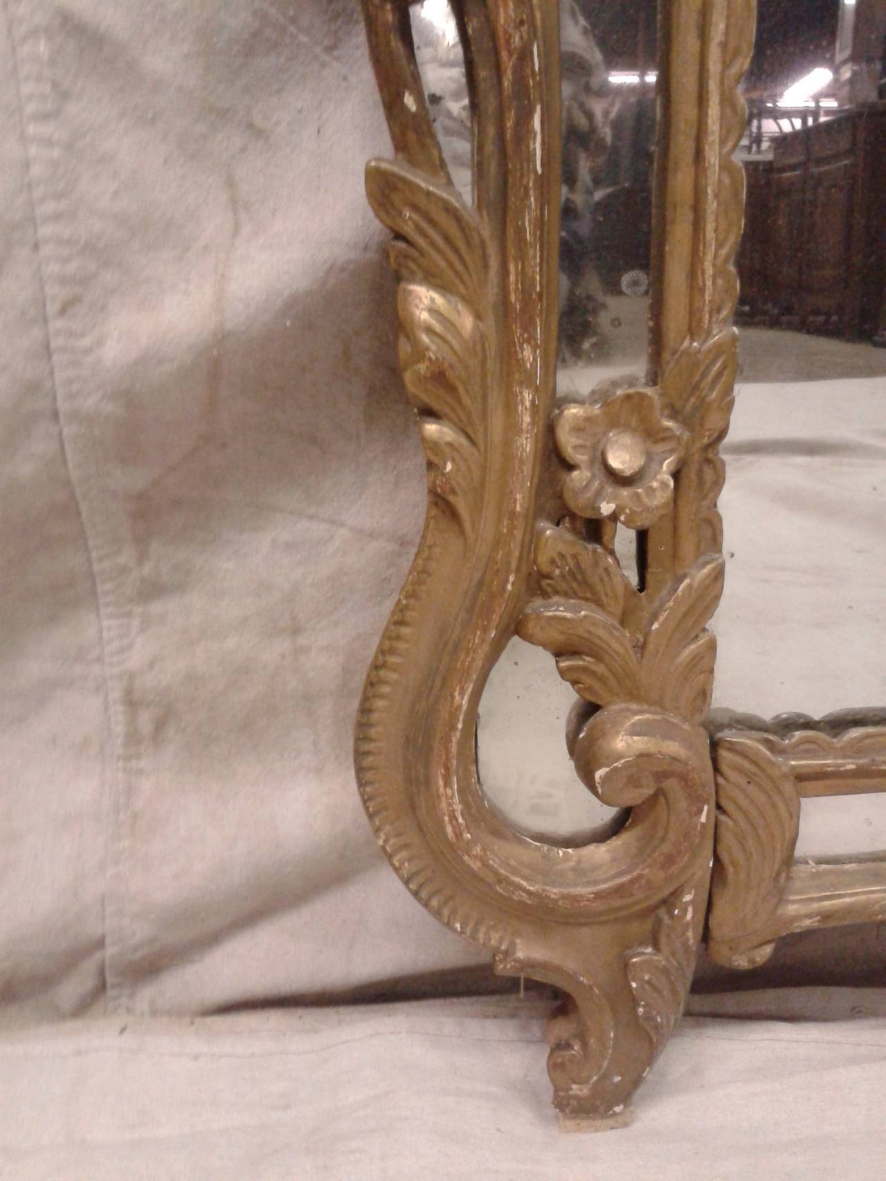 Giltwood 19th Century, French Provençal  Mirror For Sale