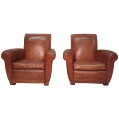 Pair of Club Leather Chairs