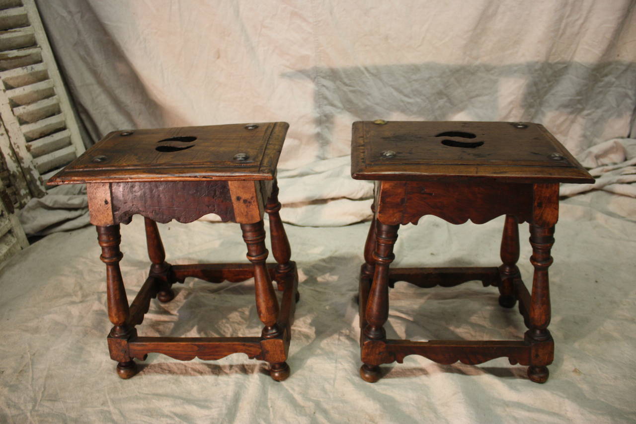 Beautiful 18th Century Pair of Stools