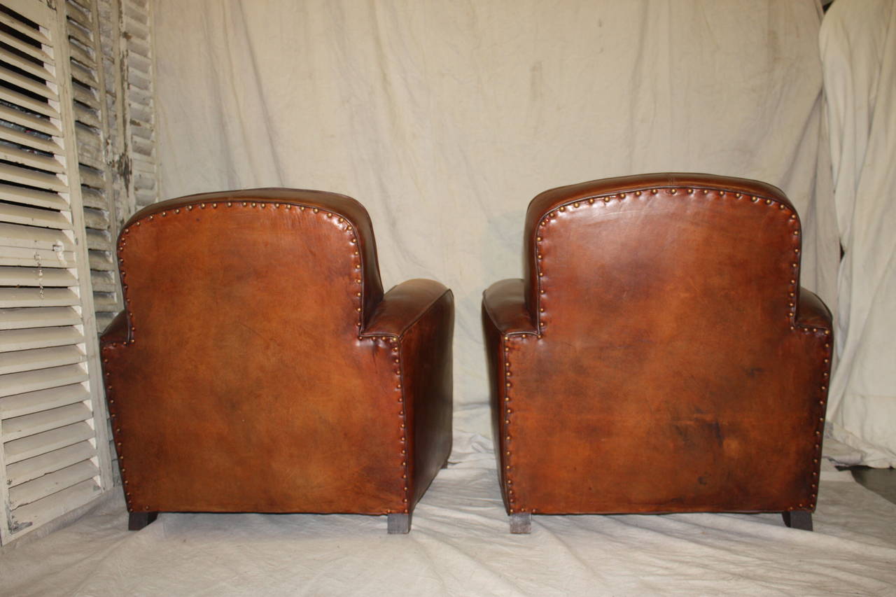 Mid-Century Modern Superb Pair of French Club Chairs