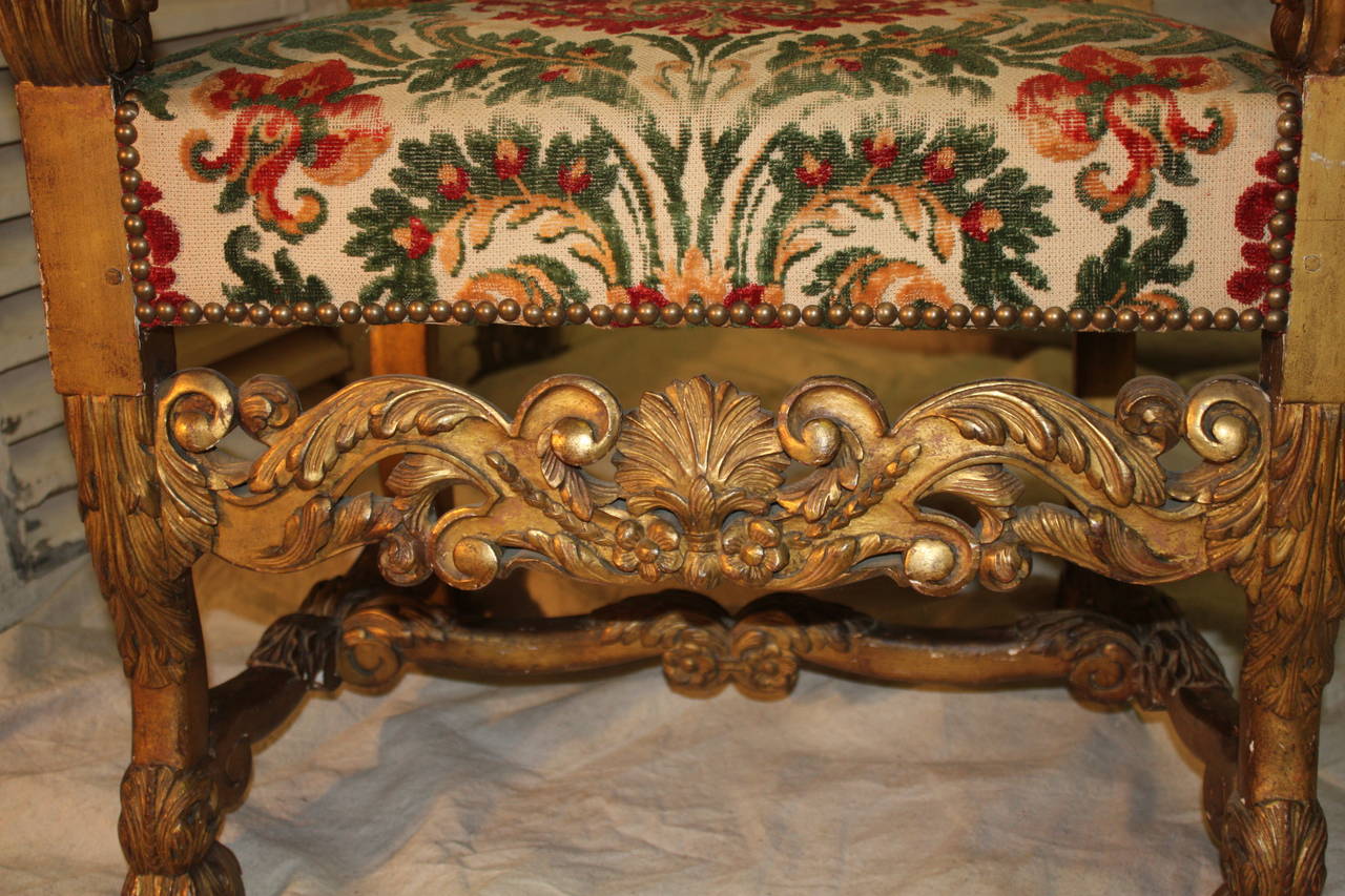 18th Century Italian Giltwood Armchairs In Good Condition For Sale In Stockbridge, GA