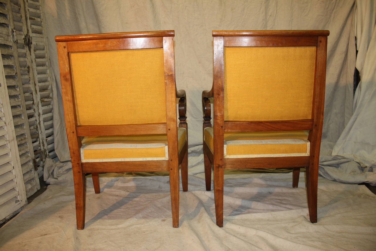 French Magnificent Pair of Biedermeier Armchairs