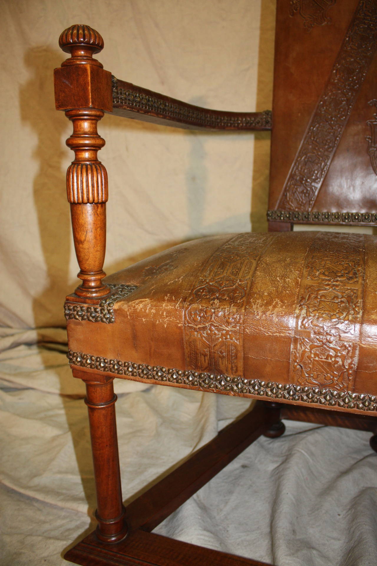 Exceptional Pair of 19th Century French Leather Chairs 2