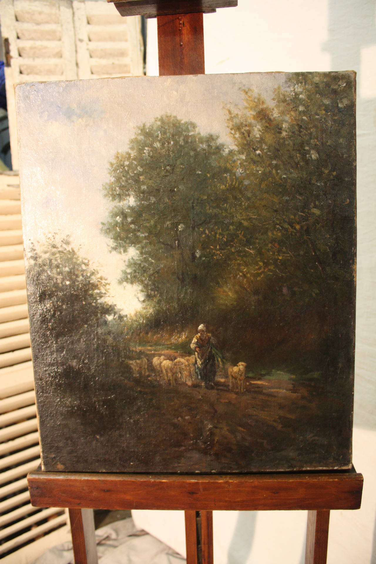 19th Century French Oil Painting In Good Condition For Sale In Stockbridge, GA