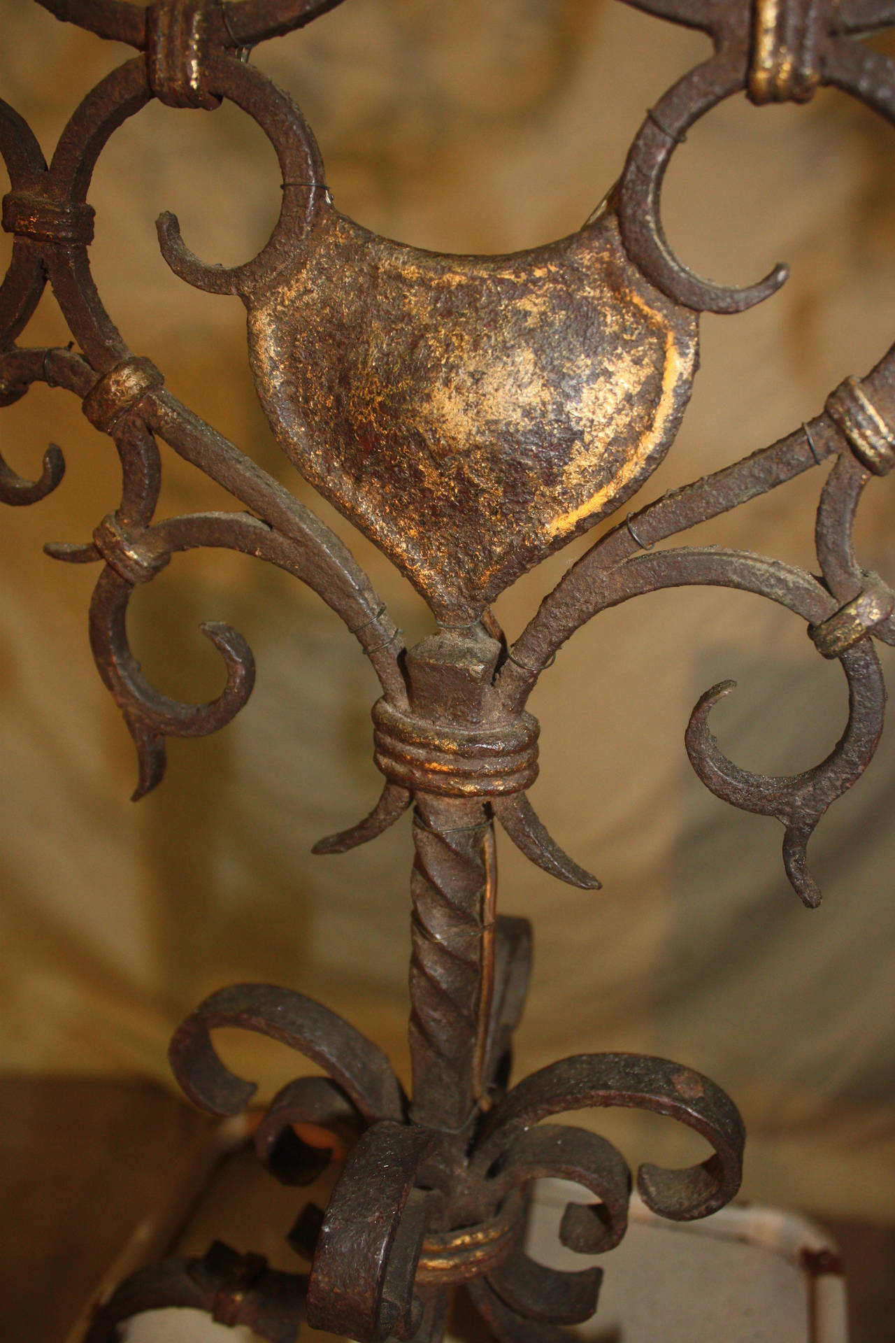 Pair of 19th Century, French Iron Candelabra For Sale 1