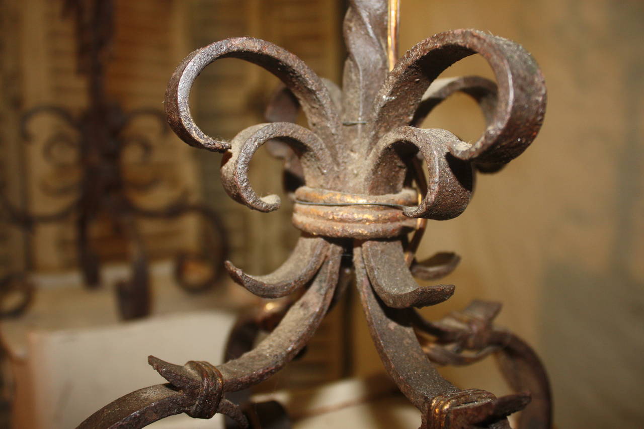 Pair of 19th Century, French Iron Candelabra For Sale 2