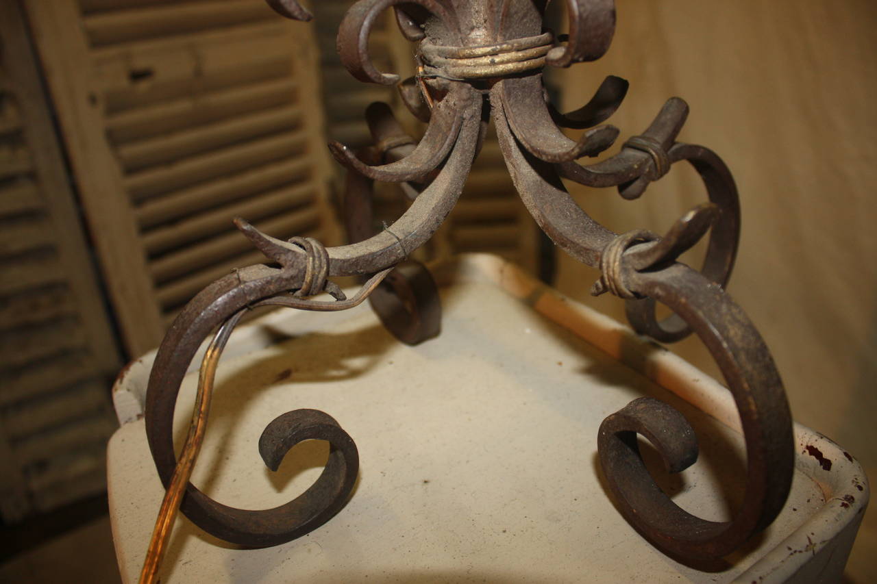 Pair of 19th Century, French Iron Candelabra For Sale 4