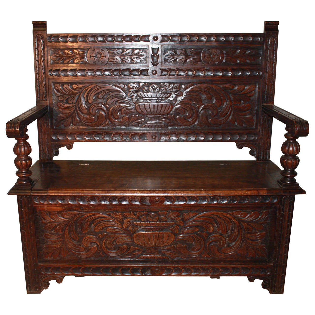 18th Century French Carved Wood Settee at 1stDibs