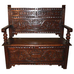 Antique 18th Century French Carved Wood Settee