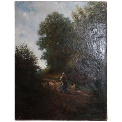 Antique 19th Century French Oil Painting