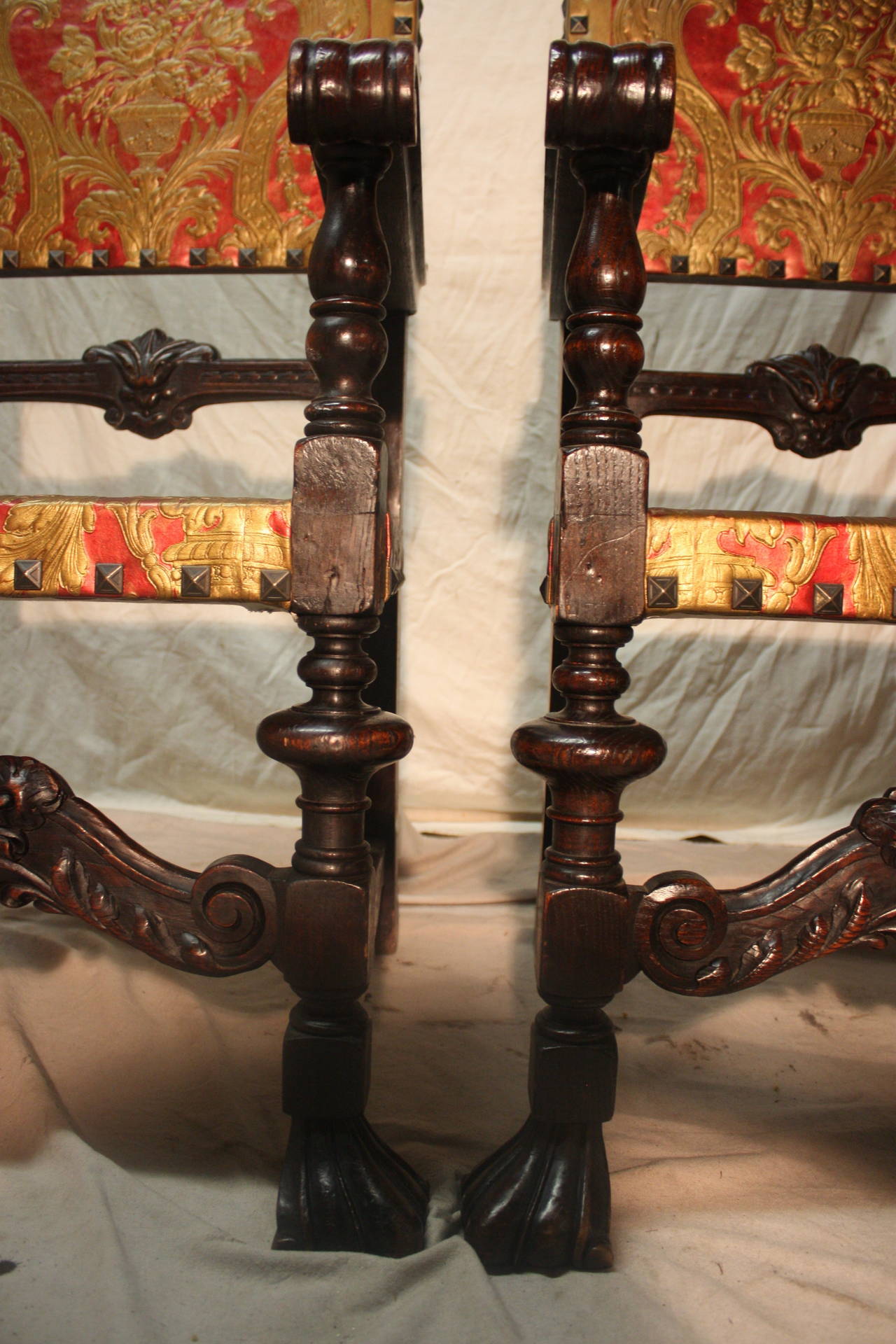 Leather Magnificent Pair of French Armchairs