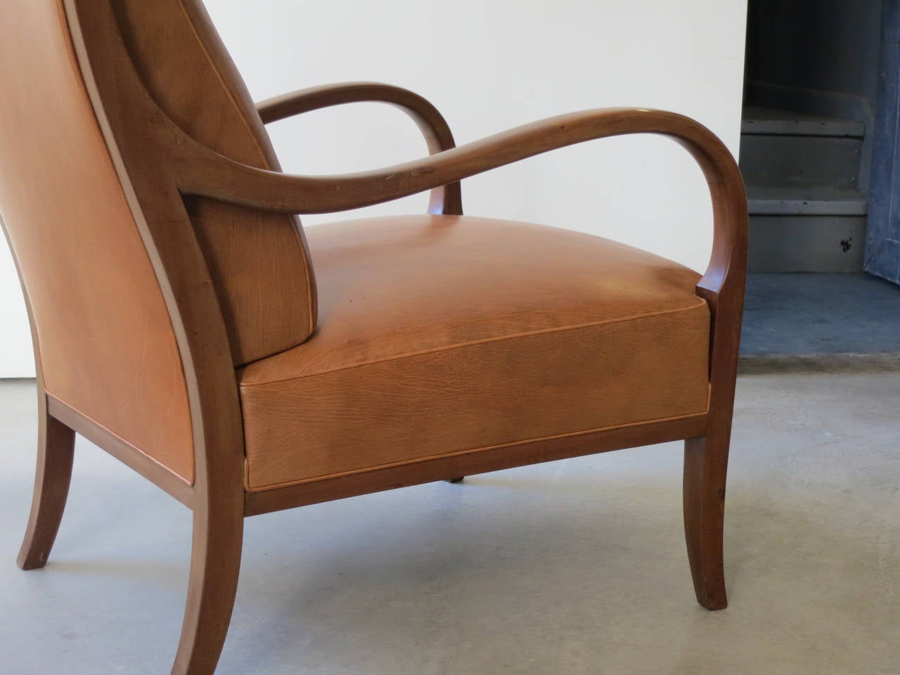 Mid-20th Century Unusual 1940s Wingback Chair by Frits Henningsen