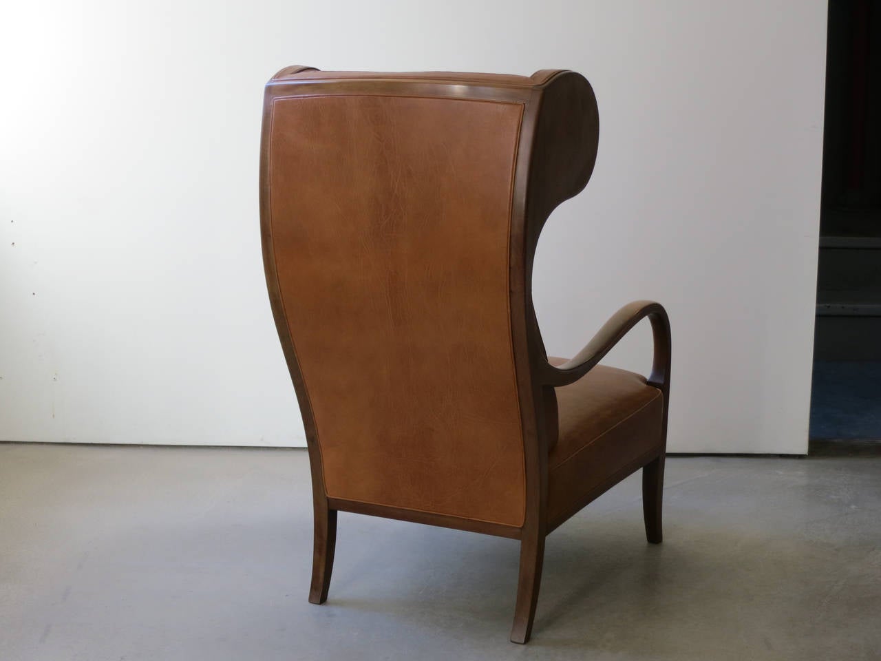 Unusual 1940s Wingback Chair by Frits Henningsen In Excellent Condition In New York, NY